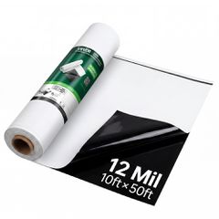 Πλαστικό φύλλο VEVOR 0,3 mm 3,05 x 15,24 m βαρέως τύπου ρολό πολυαιθυλενίου, μουσαμάς βαφής με χοντρό ύφασμα, κάλυμμα πολυαιθυλενίου για χώρο ανίχνευσης, φράγμα υδρατμών, έλεγχος ζιζανίων, κήπος, ασπρ