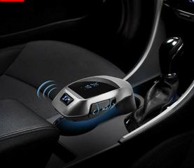 FM Transmitter X5 Με Bluetooth Micro-sd Και Οθόνη LCD Μαύρο/Ασημί-thumb-1