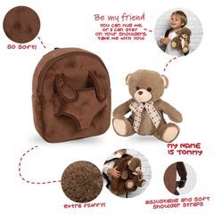 Bear Tommy backpack with plush toy 26cm-thumb-4