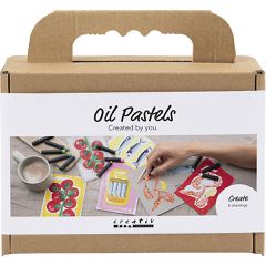 DIY Kit - Mini Craft Kit Oil Pastels, Fish and shellfish, grey, white, 1 pack (9772651)
