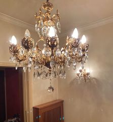 Ιταλικός πολυέλαιος 8 φώτων με απλίκες χειροποίητος, σαν καινούργιος
