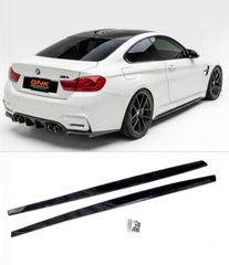 Πλαινα Side Skirts Bmw M3 (F80) M4 (F82) Side Skirts Extensions M Performance Design Piano Black (2013-2020)