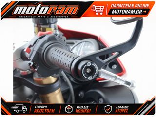 R RACING Black Bar Ends Triumph