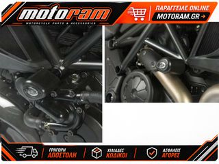 R RACING Aero Crash Protectors Black Ducati Diavel