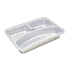Lid for 3 Compartment Plate - Plastic - Dishwasher Safe-thumb-2