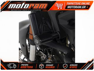 R RACING Aero Crash Protectors - Black Ducati Monster 950
