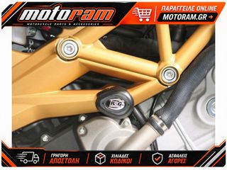 R RACING Aero Crash Protectors Black Aprilia Dorsoduro/Shiver 750