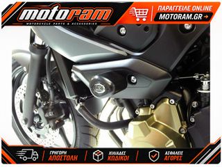 R RACING Aero Crash Protectors Black Yamaha XJ6 N/S Diversion
