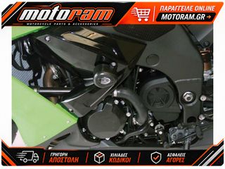 R RACING Aero Crash Protectors Black Kawasaki ZX10R