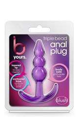 Blush B Yours Triple Bead Anal Plug – Purple-thumb-1