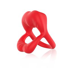 Big Mouth Vibrating Cock Ring – 9 Functions – Red