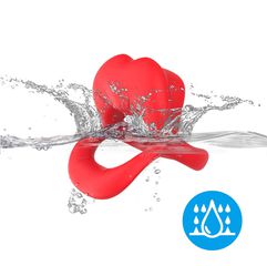 Big Mouth Vibrating Cock Ring – 9 Functions – Red-thumb-3