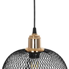 GLOBOSTAR® WIRE LE-201-0019 Μοντέρνο Κρεμαστό Φωτιστικό Οροφής με Ντουί 1 x E27 AC 220-240V IP20 - Μαύρο & Χρυσό - Μ25 x Π25 x Υ32cm-thumb-8