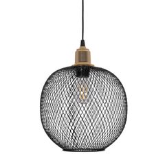GLOBOSTAR® WIRE LE-201-0019 Μοντέρνο Κρεμαστό Φωτιστικό Οροφής με Ντουί 1 x E27 AC 220-240V IP20 - Μαύρο & Χρυσό - Μ25 x Π25 x Υ32cm-thumb-4