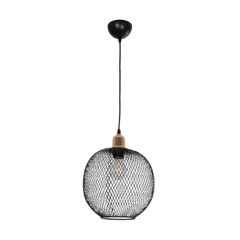 GLOBOSTAR® WIRE LE-201-0019 Μοντέρνο Κρεμαστό Φωτιστικό Οροφής με Ντουί 1 x E27 AC 220-240V IP20 - Μαύρο & Χρυσό - Μ25 x Π25 x Υ32cm-thumb-3