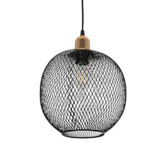 GLOBOSTAR® WIRE LE-201-0019 Μοντέρνο Κρεμαστό Φωτιστικό Οροφής με Ντουί 1 x E27 AC 220-240V IP20 - Μαύρο & Χρυσό - Μ25 x Π25 x Υ32cm