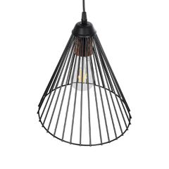 GLOBOSTAR® ARCWIRE LE-203-0015 Μοντέρνο Κρεμαστό Φωτιστικό Οροφής με Ντουί 1 x E27 AC 220-240V IP20 - Μαύρο - Μ25 x Π25 x Υ30cm-thumb-6