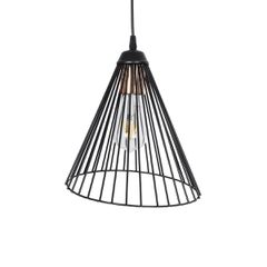 GLOBOSTAR® ARCWIRE LE-203-0015 Μοντέρνο Κρεμαστό Φωτιστικό Οροφής με Ντουί 1 x E27 AC 220-240V IP20 - Μαύρο - Μ25 x Π25 x Υ30cm-thumb-4