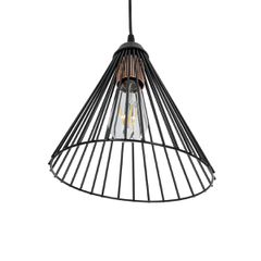 GLOBOSTAR® ARCWIRE LE-203-0015 Μοντέρνο Κρεμαστό Φωτιστικό Οροφής με Ντουί 1 x E27 AC 220-240V IP20 - Μαύρο - Μ25 x Π25 x Υ30cm-thumb-5