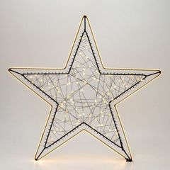 ΦΩΤΙΖΟΜΕΝΟ ΑΣΤΕΡΙ 48x45cm, 100 MINI LED, ΜΕΤΑΣΧΗΜΑΤΙΣΤΗ, ΜΑΥΡΟΣ ΜΕΤΑΛΛΙΚΟΣ ΣKEΛETOΣ, ΜΑΥΡΟ ΧΑΛΚΙΝΟ ΚΑΛΩΔΙΟ, ΘΕΡΜΟ ΛΕΥΚΟ LED, ΘΕΡΜΗ ΛΕΥΚΗ COB ΤΑΙΝΙΑ LED 1.7m, ΠΡΟΕΚΤΑΣΗ ΠΑΡΟΧΗΣ 3m, IP44