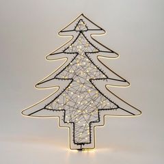 ΦΩΤΙΖΟΜΕΝΟ ΔΕΝΤΡΟ 37x45cm, 100 MINI LED, ΜΕΤΑΣΧΗΜΑΤΙΣΤΗ, ΜΑΥΡΟΣ ΜΕΤΑΛΛΙΚΟΣ ΣKEΛETOΣ, ΜΑΥΡΟ ΧΑΛΚΙΝΟ ΚΑΛΩΔΙΟ, ΘΕΡΜΟ ΛΕΥΚΟ LED, ΘΕΡΜΗ ΛΕΥΚΗ COB ΤΑΙΝΙΑ LED 2m, ΠΡΟΕΚΤΑΣΗ ΠΑΡΟΧΗΣ 3m, IP44