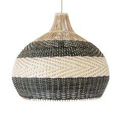 Boho Κρεμαστό Φωτιστικό Οροφής Μονόφωτο 1 x E27 AC220-240V IP20 - Φ60 x Υ60cm - Μπεζ - Χακί Ξύλινο Πλέγμα Καμπάνα - 5 Χρόνια Εγγύηση-thumb-4