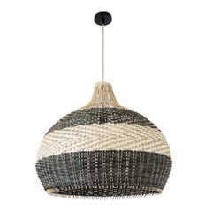 Boho Κρεμαστό Φωτιστικό Οροφής Μονόφωτο 1 x E27 AC220-240V IP20 - Φ60 x Υ60cm - Μπεζ - Χακί Ξύλινο Πλέγμα Καμπάνα - 5 Χρόνια Εγγύηση-thumb-14