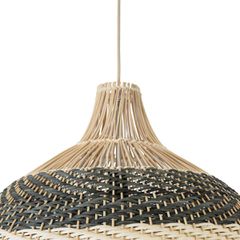 Boho Κρεμαστό Φωτιστικό Οροφής Μονόφωτο 1 x E27 AC220-240V IP20 - Φ60 x Υ60cm - Μπεζ - Χακί Ξύλινο Πλέγμα Καμπάνα - 5 Χρόνια Εγγύηση-thumb-18