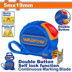WADFOW ΜΕΤΡΟΤΑΙΝΙΑ 5m X 19mm ΜΕΤΡΙΚΟ + ΙΝΤΣΑ (WMT2220)