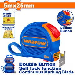 WADFOW ΜΕΤΡΟΤΑΙΝΙΑ 5m X 25mm ΜΕΤΡΙΚΟ + ΙΝΤΣΑ (WMT2230)
