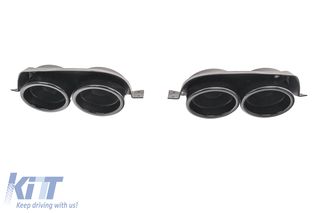 Exhaust Muffler Tips Ornaments suitable for VW Golf 7 7.5 (2012-2020) R Design Black