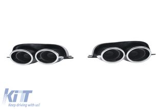 Exhaust Muffler Tips Ornaments suitable for VW Golf 7 7.5 (2012-2020) R Design Chrome