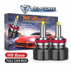 VenCore 3126-10205 - H9 - Ζεύγος Λαμπτήρων LED για Βάση H9 Κυρίως Φωτισμού Αυτοκινήτου η Μοτοσυκλέτας 45 Watt CanBus 4th Gen 18800 (9400+9400) Lumen 12-24 Volt Ψυχρό Λευκό 6000K