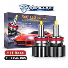 VenCore 3126-10207 - H11 - Ζεύγος Λαμπτήρων LED για Βάση H11 Κυρίως Φωτισμού Αυτοκινήτου η Μοτοσυκλέτας 45 Watt CanBus 4th Gen 18800 (9400+9400) Lumen 12-24 Volt Ψυχρό Λευκό 6000K