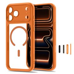 Tech-Protect MagPeak MagSafe CC Case for iPhone 18 Pro / 17 Pro - Transparent Orange-thumb-1