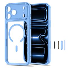 Tech-Protect MagPeak MagSafe CC Case for iPhone 18 Pro Max / 17 Pro Max - Clear Blue-thumb-1