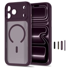 Tech-Protect MagPeak MagSafe CC Case for iPhone 18 Pro Max / 17 Pro Max - Dark Cherry Matte-thumb-1