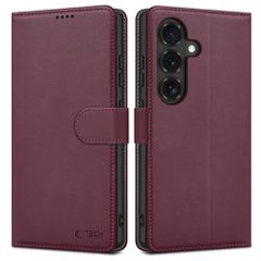 Tech-Protect Wallet Case for Samsung Galaxy S26 FE - Burgundy