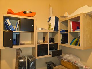 Σετ 3 Ραφιέρες 2x2 (Τύπου IKEA Kallax) με Μαύρα Συρτάρια & Ντουλάπια