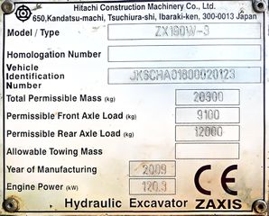 Εκσκαφέας Με Λάστιχα Hitachi 2009 ZW190W-3-thumb-17