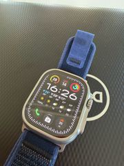 APPLE Watch Ultra 2 49mm Natural Titanium με Trail Loop Blue