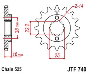 EK/JT Chain Kit 525ZVX3 15/42 - Standard Rear Sprocket-thumb-1
