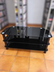 Γυάλινο έπιπλο τηλεόρασης TV Stand – Μαύρο, 3 επίπεδα