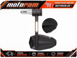HIGHSIDER VICTORY-X RIM Handlebar End Mirror with LED Turn Signals (1pc)