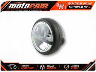 HIGHSIDER pro 5 3/4 Inch Headlight Pecos Type 5 LED Black Black Lens, Side Mount
