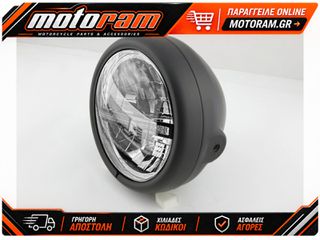 HIGHSIDER pro 5 3/4 Inch Headlight Pecos Type 12 LED Black Side Mount, With TFL