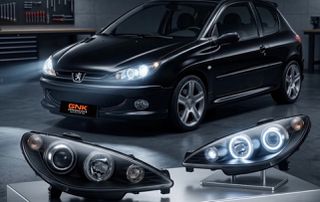 ΦΑΝΑΡΙΑ ΕΜΠΡΟΣ Headlights Peugeot 206 angel eyes black