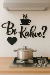 Stewehome Σετ 5 τεμαχίων διακοσμητικών τοίχου κουζίνας από ξύλο με θέμα μοντέρνο 38x14 cm