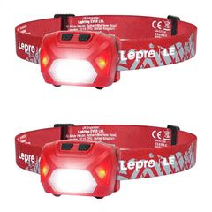 Φακός κεφαλής LEPRO 320014-R-2 με θύρα USB, σε συσκευασία των 2 τεμαχίων