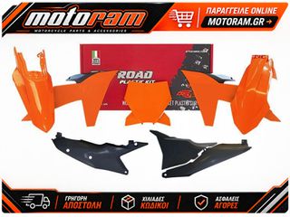 ΚΙΤ ΠΛΑΣΤΙΚΑ KTM SX/SX-F 125/250/350/450 23-24 ΠΟΡΤΟΚΑΛΙ/ΜΑΥΡΟ | RACETECH